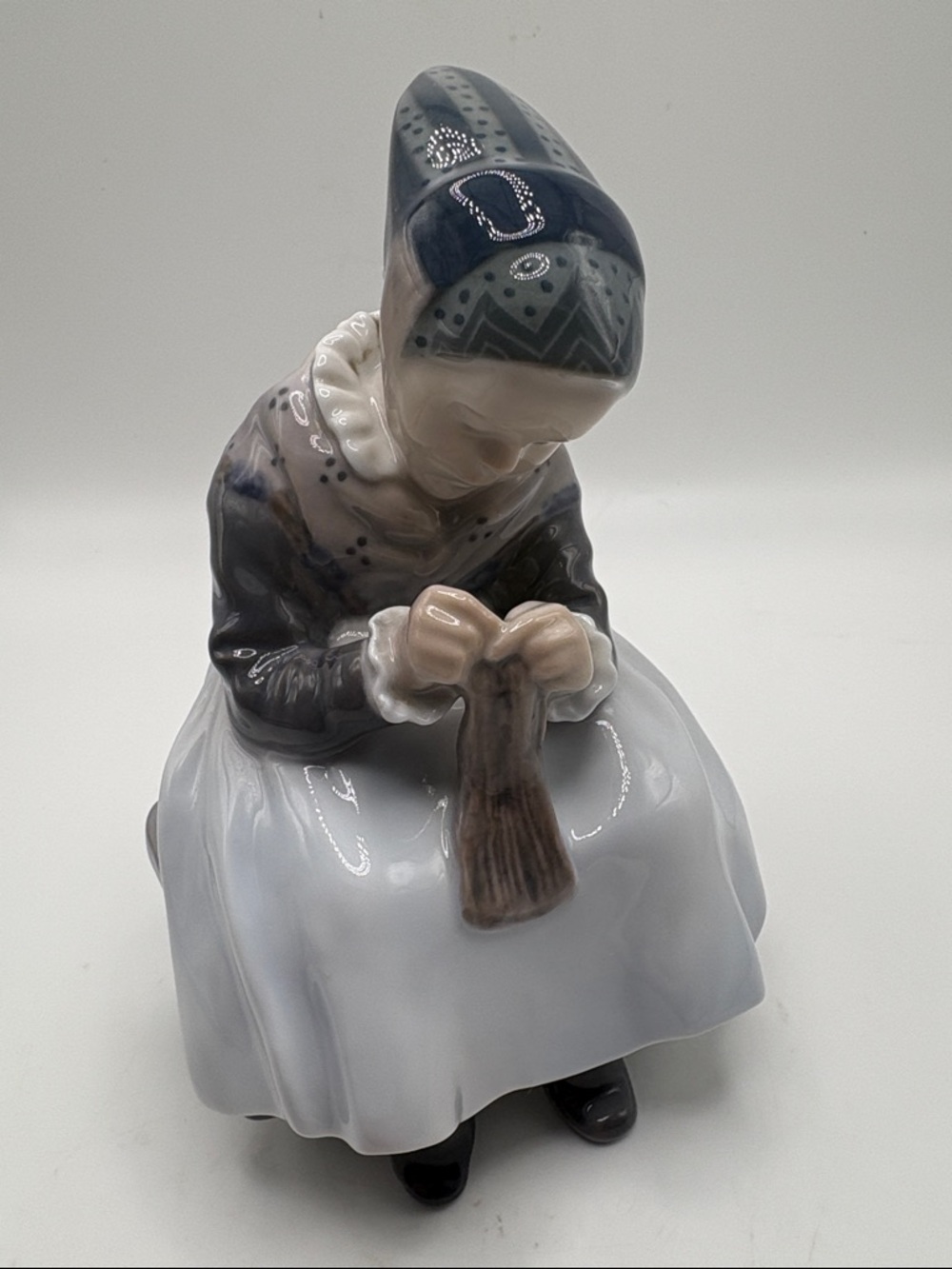 Royal Copenhagen Amager Girl Knitting Figurine